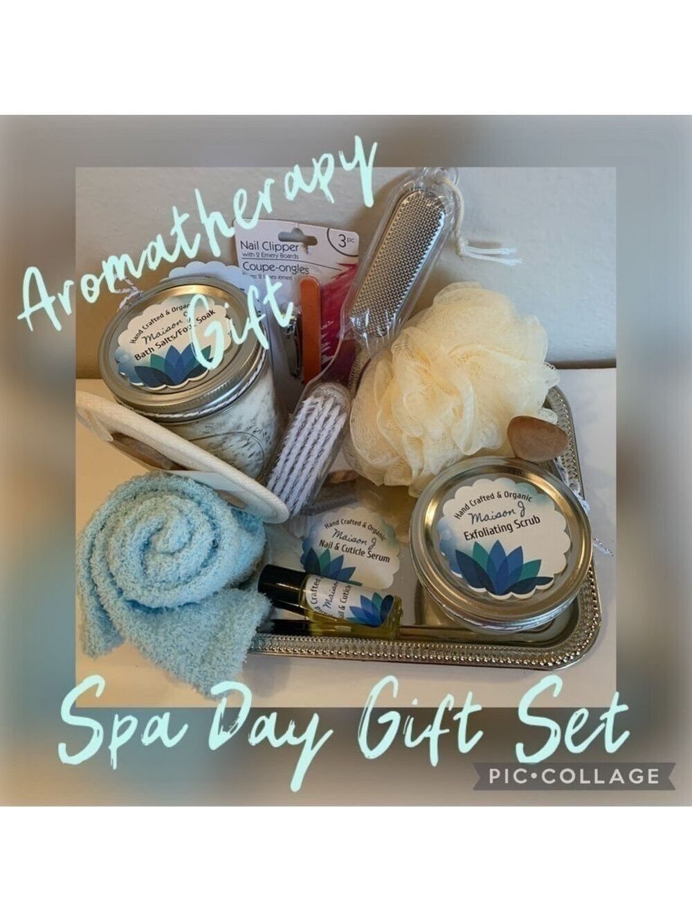 Aromatherapy Spa Day gift set self care hand crafted organic bath body hand feet
